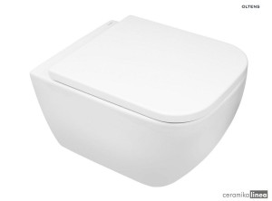 Zestaw Oltens Vernal miska WC wisząca PureRim z powłoką SmartClean z deską wolnoopadającą Slim 42507000