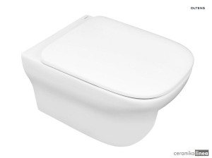 Zestaw Oltens Gulfoss miska WC wisząca PureRim z powłoką SmartClean z deską wolnoopadającą Slim 42509000