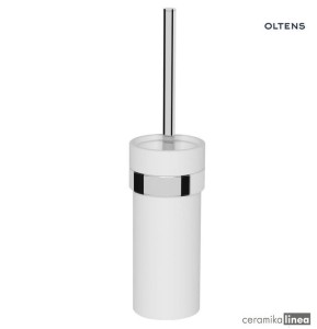 Oltens Vernal szczotka do WC wisząca z uchwytem biała ceramika/chrom 82102000