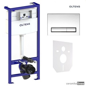 Zestaw Oltens Triberg Torne 5w1 stelaż podtynkowy z przyciskiem spłukującym chrom błyszczący 58300100