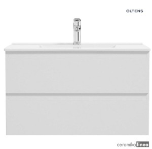 Oltens Vernal szafka 80 cm podumywalkowa wisząca biały połysk 60003000
