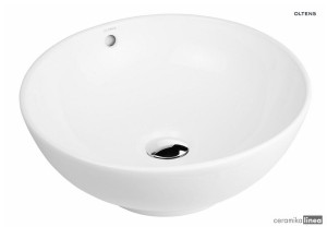 Oltens Fana umywalka 42 cm nablatowa okrągła biała 40312000