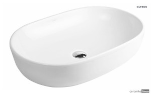 Oltens Hamnes umywalka 60x42.5 cm nablatowa owalna biała 40315000