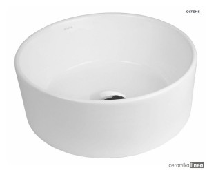 Oltens Lagde umywalka 40 cm nablatowa okrągła biała 40316000