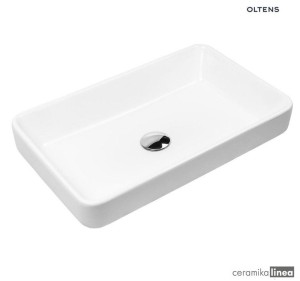 Oltens Fossa umywalka 55x34 cm nablatowa z powłoką SmartClean biała 40801000