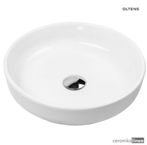 Oltens Fossa umywalka 40 cm nablatowa z powłoką SmartClean biała 40802000
