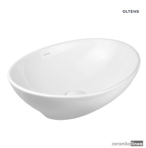 Oltens Etne umywalka 40x33 cm nablatowa owalna z powłoką SmartClean biała 40813000