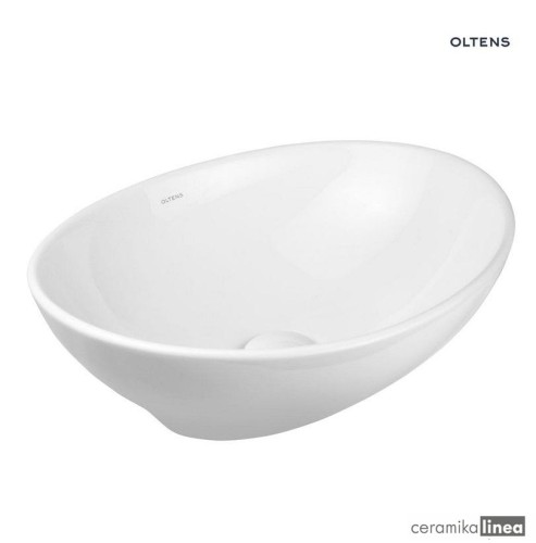 Oltens Etne umywalka 40x33 cm nablatowa owalna z powłoką SmartClean biała 40813000.jpg