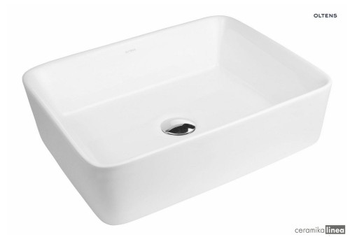 Oltens Forde umywalka 48x37 cm nablatowa prostokątna z powłoką SmartClean biała 40814000.jpg