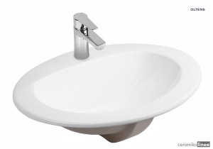 Oltens Kjos umywalka 52x43 cm wpuszczana w blat owalna biała 41200000