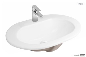 Oltens Asta umywalka 55x42 cm wpuszczana w blat owalna biała 41202000