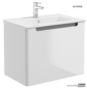 Oltens Jog umywalka 61x39 cm meblowa prostokątna biała 41203000