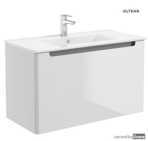 Oltens Jog umywalka 81x39 cm meblowa prostokątna biała 41204000