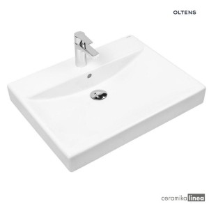 Oltens Hofsa umywalka 60x46 cm nablatowa biała 41305000
