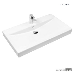 Oltens Hofsa umywalka 80x46 cm nablatowa biała 41306000