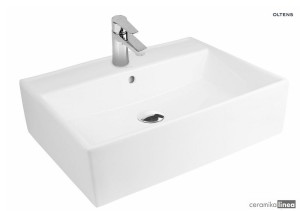Oltens Hyls umywalka 58.5x44 cm nablatowa prostokątna biała 41310000