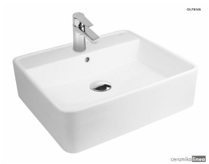 Oltens Duve umywalka 50.5x46 cm nablatowa prostokątna biała 41311000