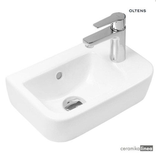 Oltens Vernal umywalka 37x24,5 cm wisząca prawa z powłoką SmartClean biała 41505000.jpg