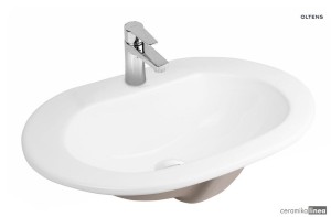 Oltens Asta umywalka 55x42 cm wpuszczana w blat owalna z powłoką SmartClean biała 41702000