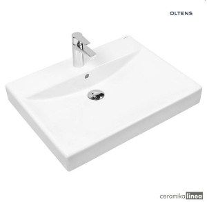 Oltens Hofsa umywalka 60x46 cm nablatowa z powłoką SmartClean biała 41805000