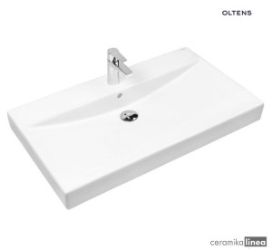 Oltens Hofsa umywalka 80x46 cm nablatowa z powłoką SmartClean biała 41806000