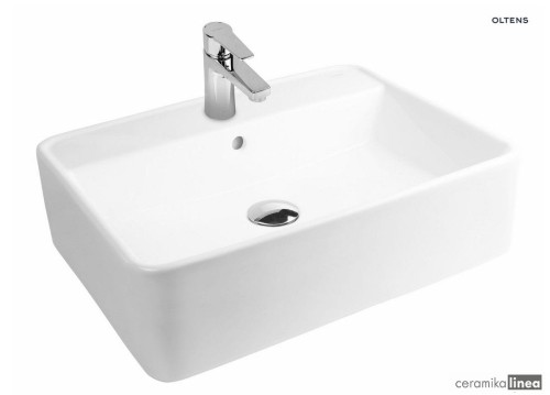 Oltens Duve umywalka 58x43,5 cm nablatowa prostokątna z powłoką SmartClean biała 41812000.jpg