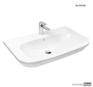 Oltens Gulfoss umywalka 80x46 cm nablatowa częściowo wpuszczana z powłoką SmartClean biała 41902000