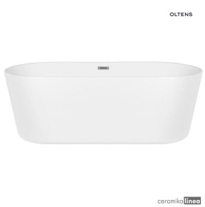 Oltens Inga wanna wolnostojąca 157x75 cm owalna akrylowa biała 12007000
