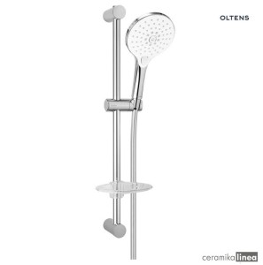 Zestaw prysznicowy Oltens Saxan EasyClick Alling 60 z mydelniczką chrom/biały 36003110