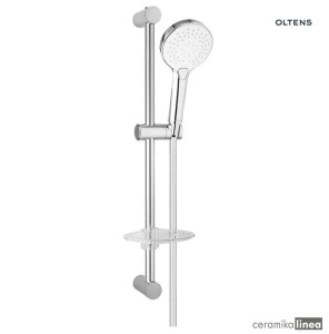 Zestaw prysznicowy Oltens Driva EasyClick Alling 60 z mydelniczką chrom/biały 36004110