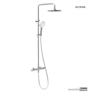 Oltens Atran zestaw prysznicowy termostatyczny z deszczownicą okrągłą chrom 36500100