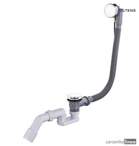 Oltens Oster syfon wannowy automatyczny z pokrętłem chrom 03001100