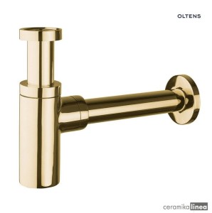 Oltens Hervik syfon umywalkowy mosiężny okrągły złoty 02600800