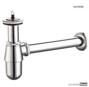 Oltens Molde syfon umywalkowy mosiężny butelkowy z korkiem chrom 02603100