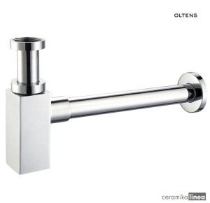 Oltens Hervik (S) syfon umywalkowy mosiężny kwadratowy chrom 02601100