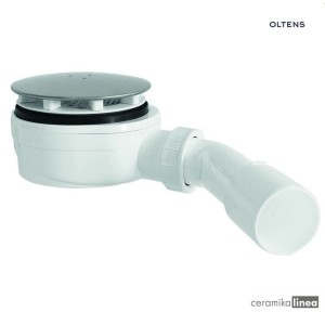 Oltens Pite Turbo Slim syfon brodzikowy odpływ 90 mm plastikowy niski chrom 08002000