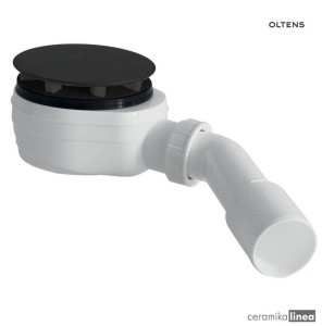 Oltens Pite Turbo syfon brodzikowy odpływ 90 mm plastikowy czarny mat 08001300