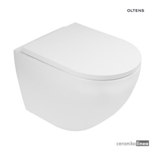Zestaw Oltens Hamnes miska WC wisząca PureRim z powłoką SmartClean z deską wolnoopadającą 42514000