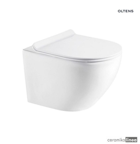 Zestaw Oltens Hamnes miska WC wisząca PureRim z powłoką SmartClean z deską wolnoopadającą Slim 42515000.jpg