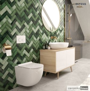 Zestaw Oltens Hamnes miska WC wisząca PureRim z deską wolnoopadającą Slim 42012000