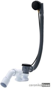 Oltens Oster syfon wannowy automatyczny z pokrętłem czarny mat 03001300