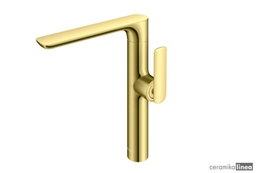 Experience Gold bateria umywalkowa sztorcowa wysoka (boczny mieszacz) złota  QB175EGD.jpg