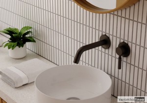 Roxin Black podtynkowa bateria umywalkowa czarna (2 rozety) QW180RB Kohlman