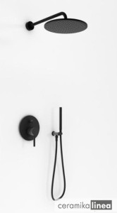 Roxin Black Zestaw prysznicowy czarny z deszczownicą 25cm QW210RBR25 Kohlman
