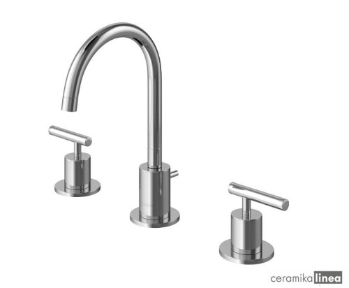 Roxin 3-otworowa bateria umywalkowa z obrotową wylewką chrom QB200R.jpg