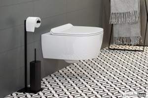 Bezrantowa miska wisząca WC DOTO PURE-RIM  54X36 z deską białą CEEX.1404.545.WH