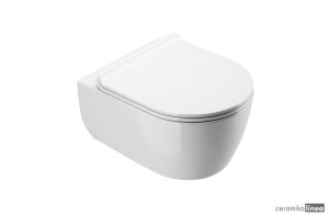 Bezrantowa miska wisząca WC DOTO PURE-RIM 48X36 Z Deską Biała CEEX.1404.485.WH