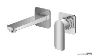 TEXEN bateria umywalkowa podtynkowa (dwie rozety) chrom QW180T  Kohlman