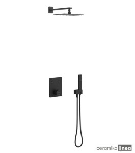 ZESTAW PRYSZNICOWO-WANNOWY PODTYNKOWY TERMO 2 WYJŚCIA KROTOS czarny mat AREX.SET.8045BL