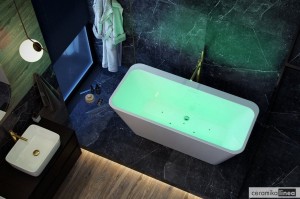 Hydromasaż Pearl w wannie wolnostojącej Lila 2.0 PEARL system powietrzny z chromoterapią WAEX.LIL2.PEARL160WHW